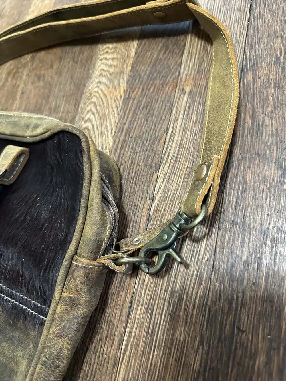New Myra Bag Sombre Hues Leather and Cowhide Laptop Bag Boho Western Farm